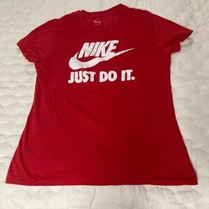 Nike Women's Bold Red Tee with Slogan